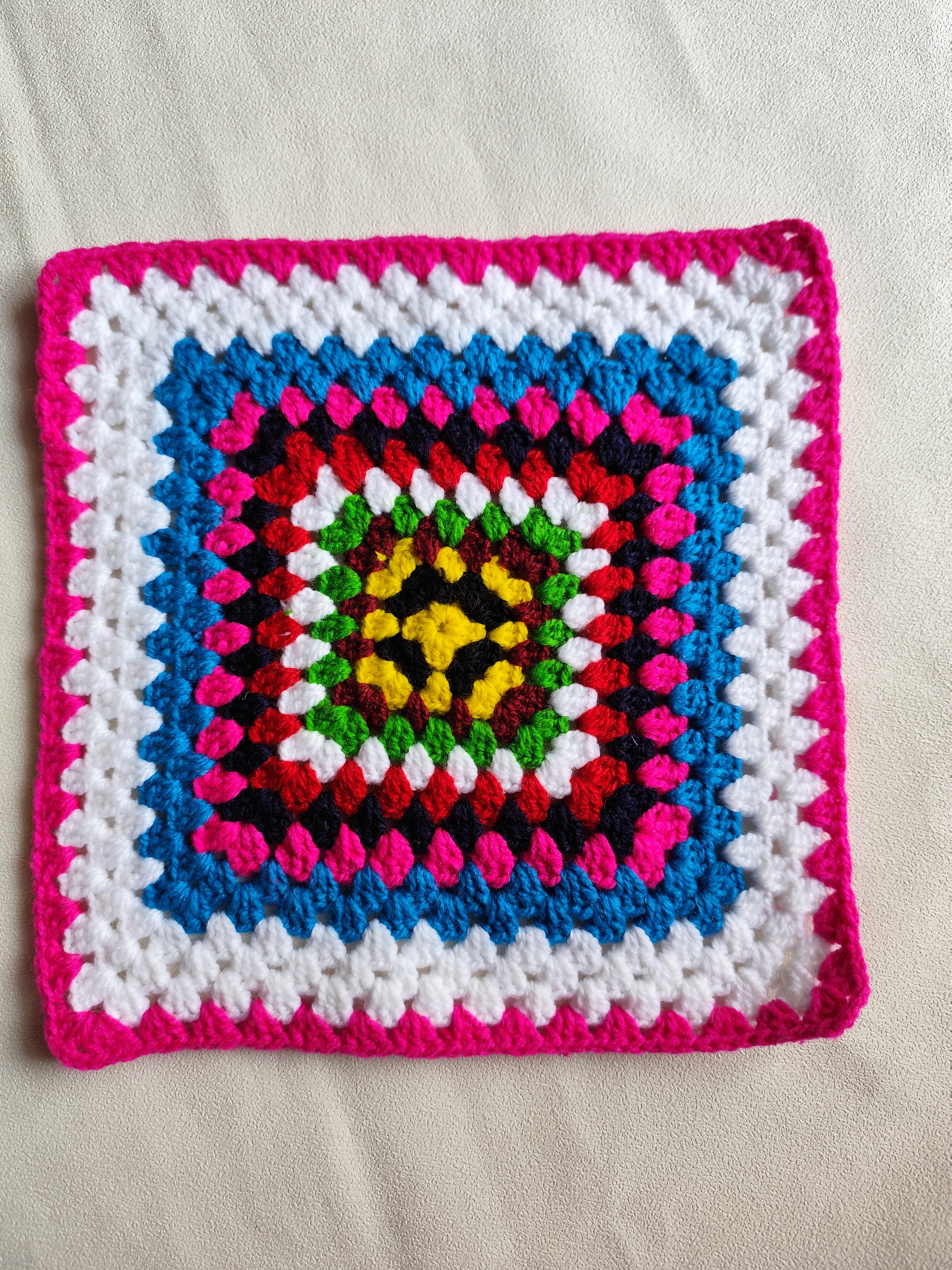 Thumbnail of Multicolor crochet granny square table mat or thalposh 4